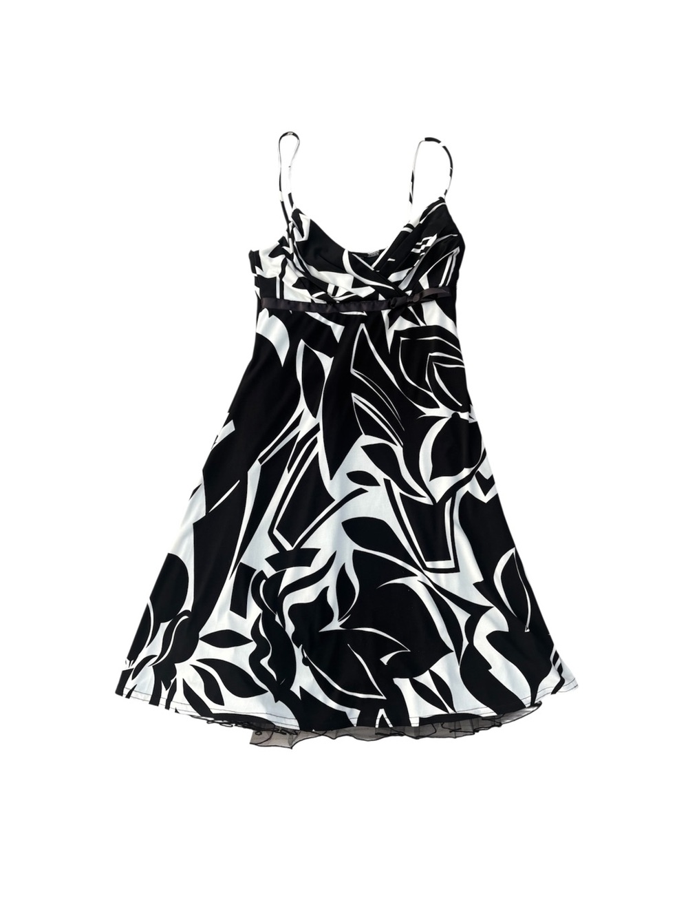 City Triangles Black and White Printed Y2K Dress A Line